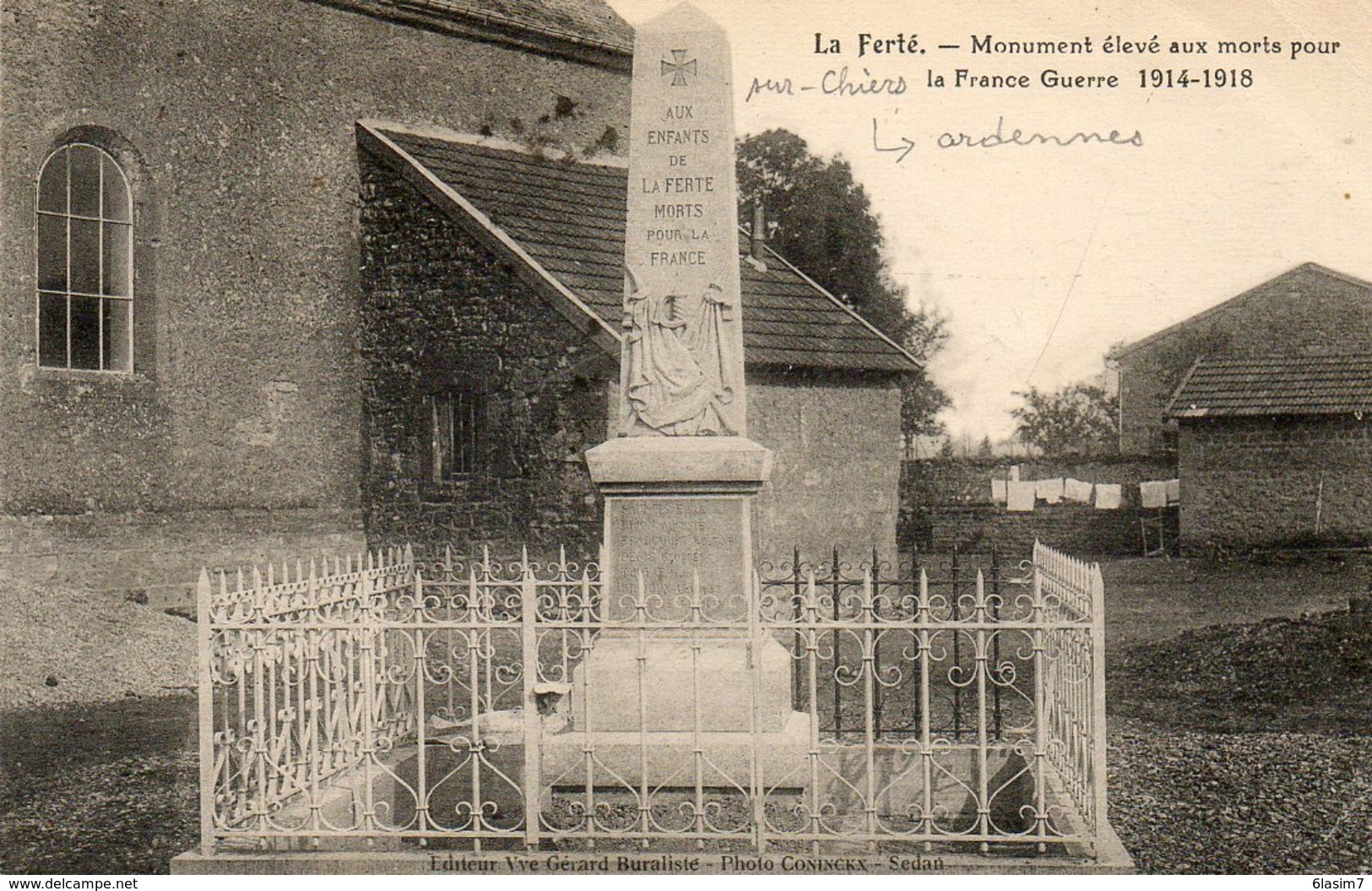 CPA - Environs De MARGUT (08) La FERTé-sur-CHIERS - Aspect En 1925 Du Monument Aux Morts Pour La Guerre 1914 / 18 - Other & Unclassified