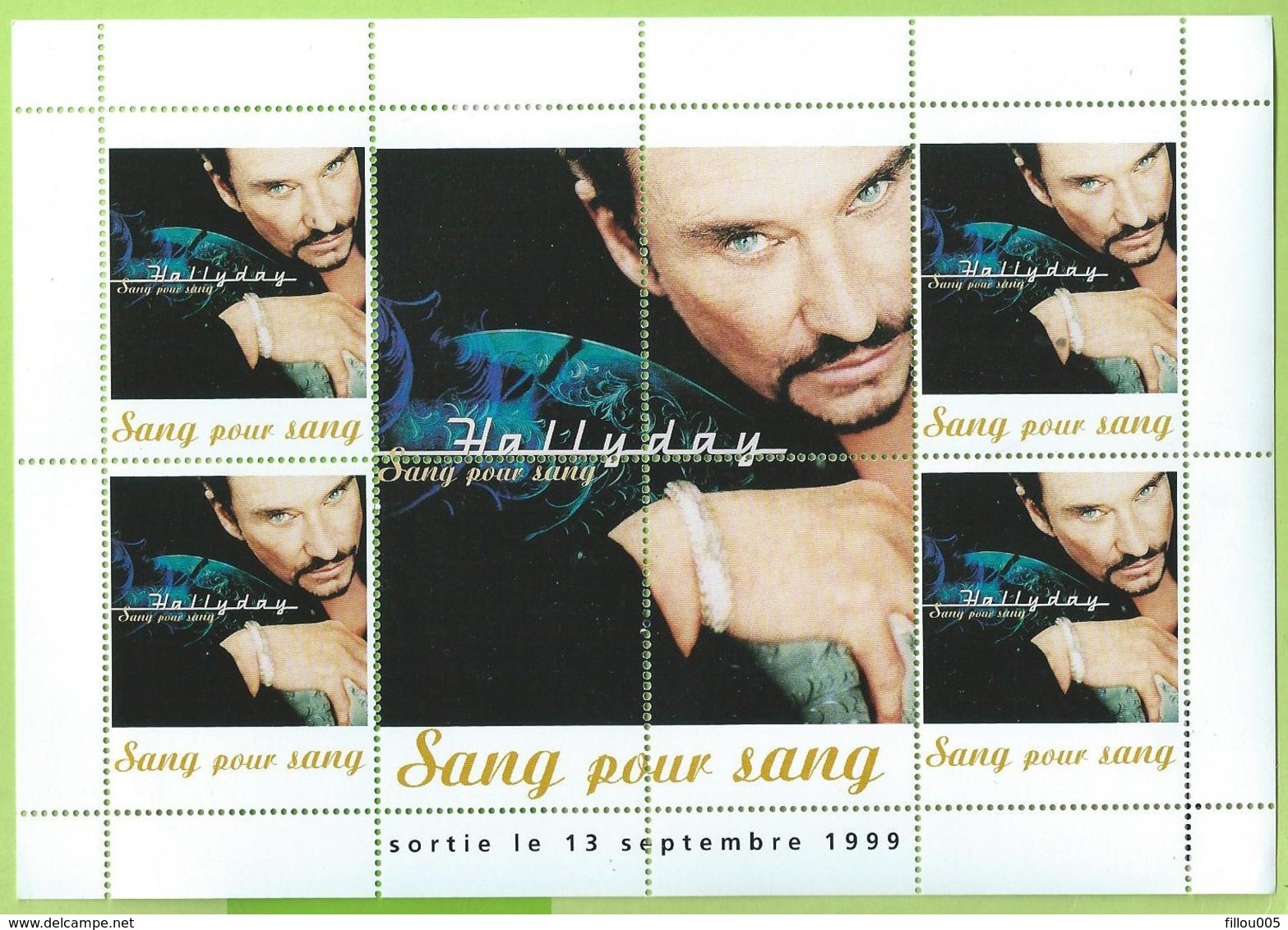 JOHNNY HALLYDAY....4 CARTES POSTALES..1 PHOTO...1 FEUILLE DE TIMBRES.C2864 - Chanteurs & Musiciens