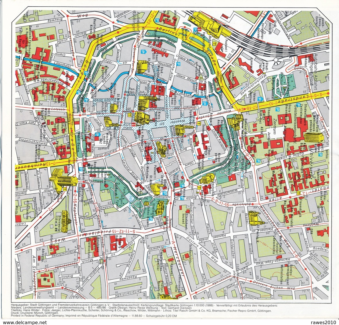 Göttingen Universitäts- Und Kongressstadt Stadtplan + Informationen Faltblatt Doppelt 4 Seiten Fremdenverkehrsverein - Other & Unclassified