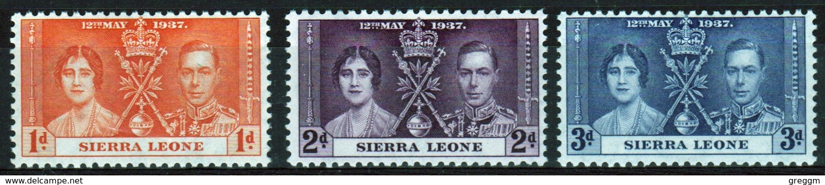 Sierra Leone 1937 George VI Set To Celebrate The Coronation. - Sierra Leone (...-1960)