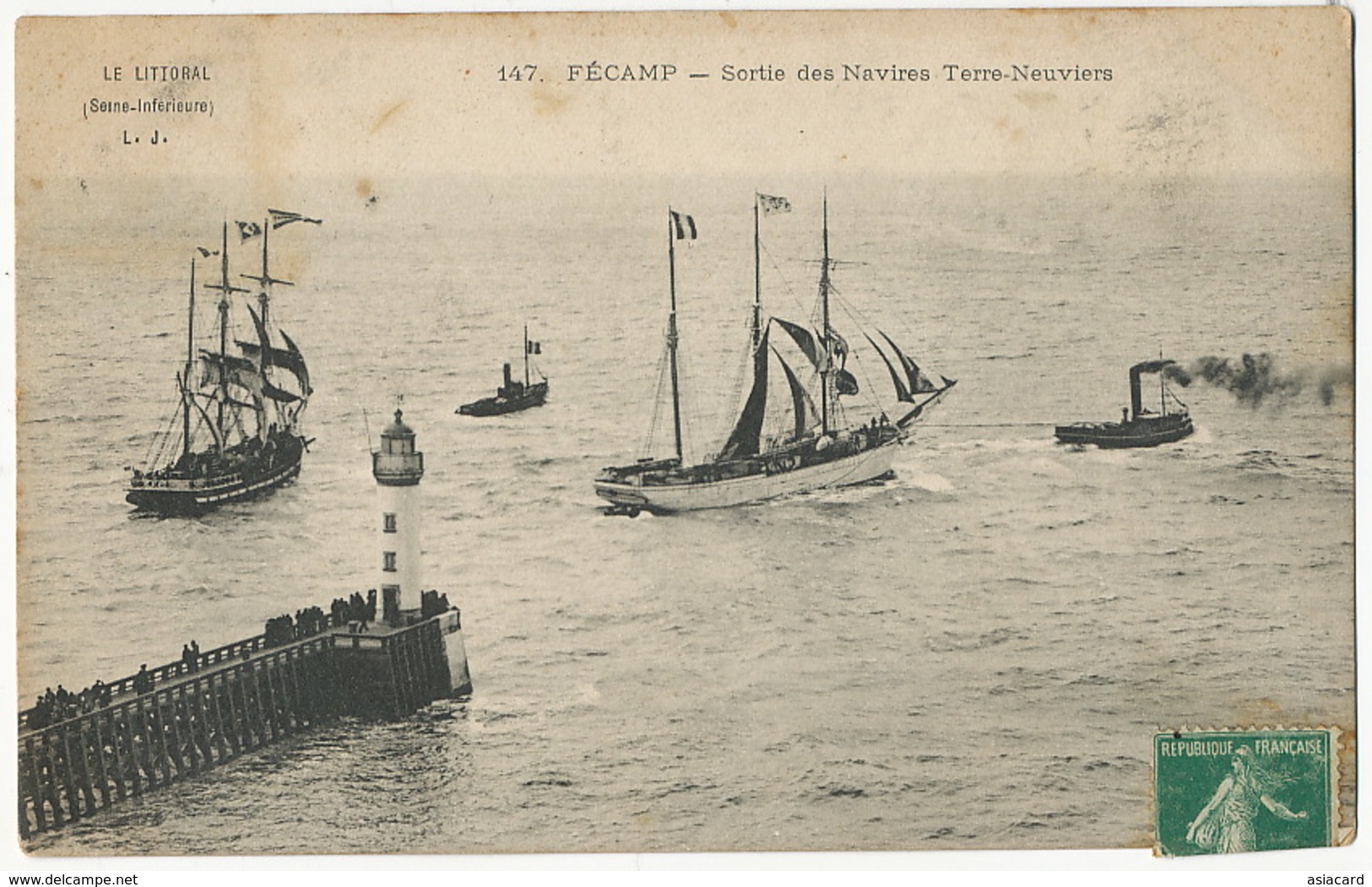 Navires Terre Neuviers In Fecamps Newfoundland St Pierre Miquelon Islande Convoyeur Breauté Feacamp - Sonstige & Ohne Zuordnung