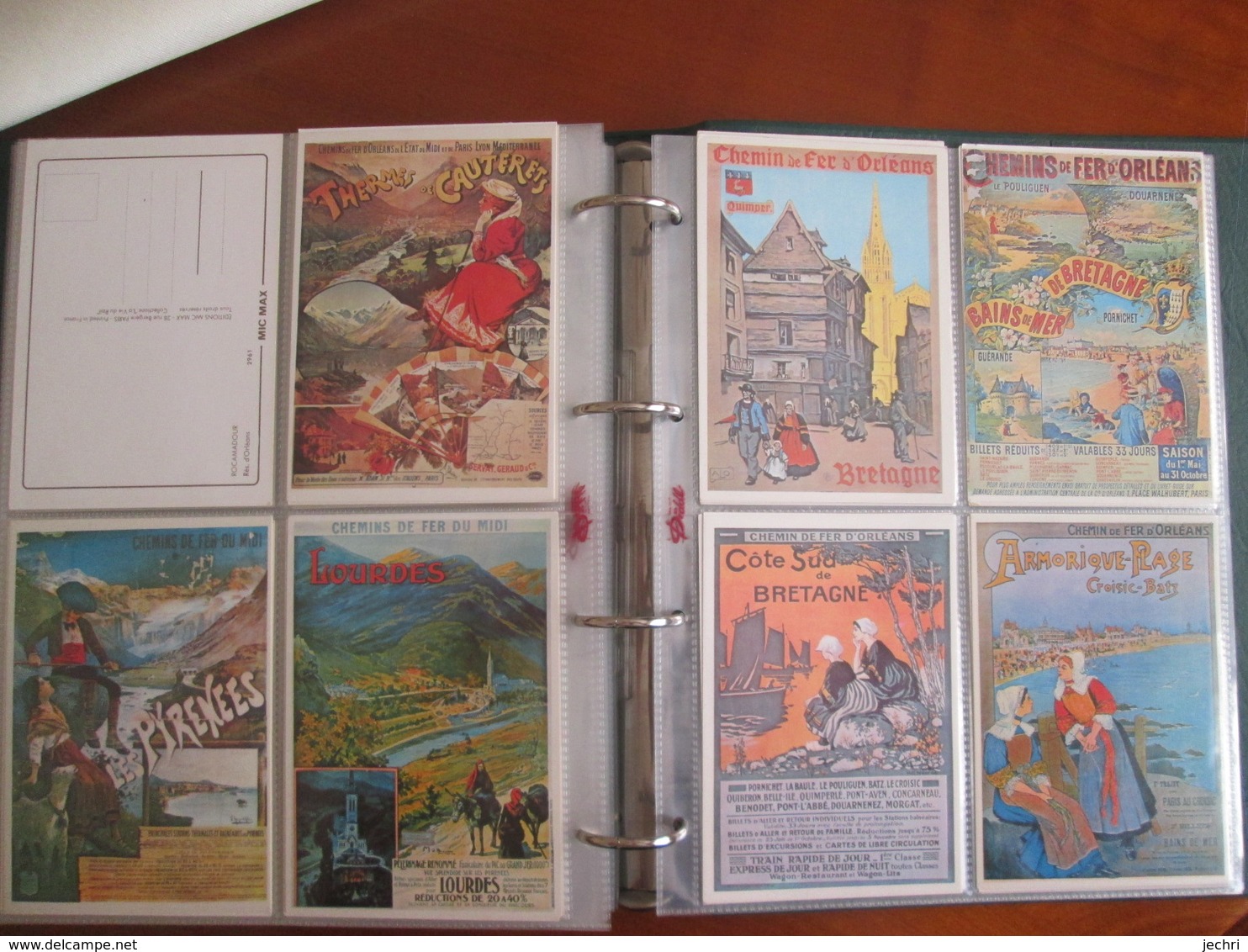 lot de 96 cartes modernes  d affiches de chemin de fer diverses regions