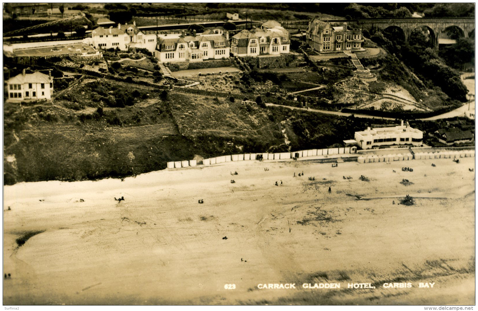 CORNWALL - ST IVES - CARRACK GLADDEN HOTEL - AERIAL RP  Co143 - St.Ives