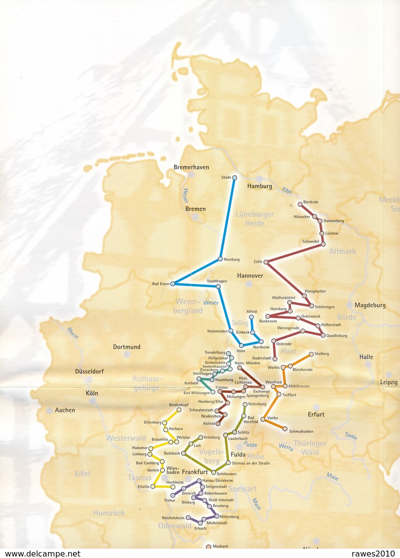 Deutsche Fachwerkstraße Gesamtübersicht Der Regionalstrecken 2002 Karte, Bilder + Erläuterungen - Reiseprospekte