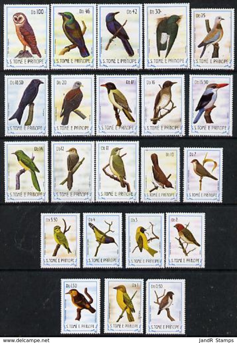 St Thomas & Prince Islands 1983 OWLS MARTIN DOVE FINCH KINGFISHER Birds Definitive Set Of 22 Values U/m, Mi 879-900 - St. Thomas & Prince