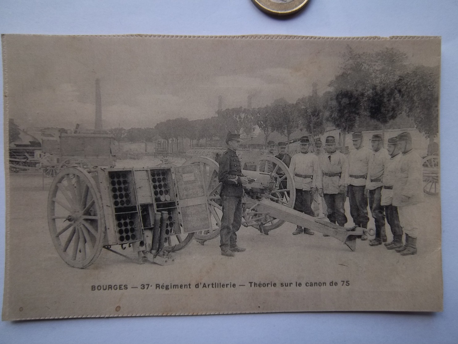 Carte-BOURGES-37é Régiment D'artillerie-Théorie Sur Le Canon De 75 - Casernes