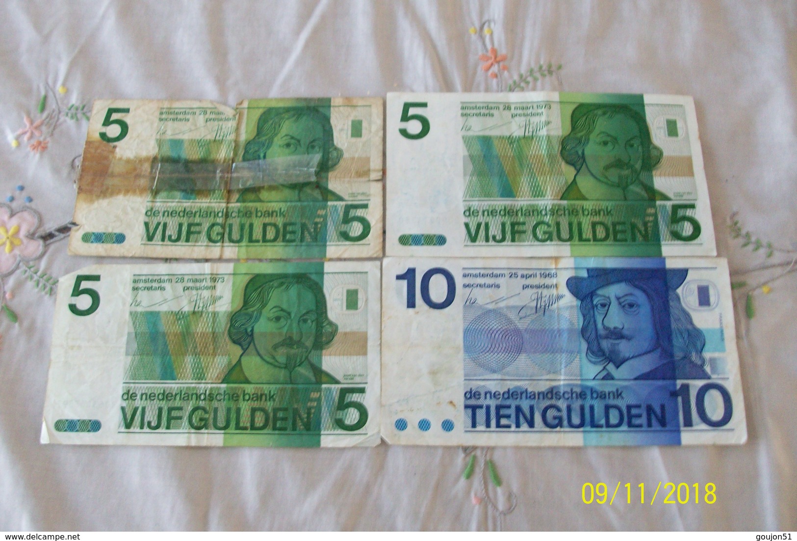 3 Billets De 5 + Un De 10 - 5 Gulden