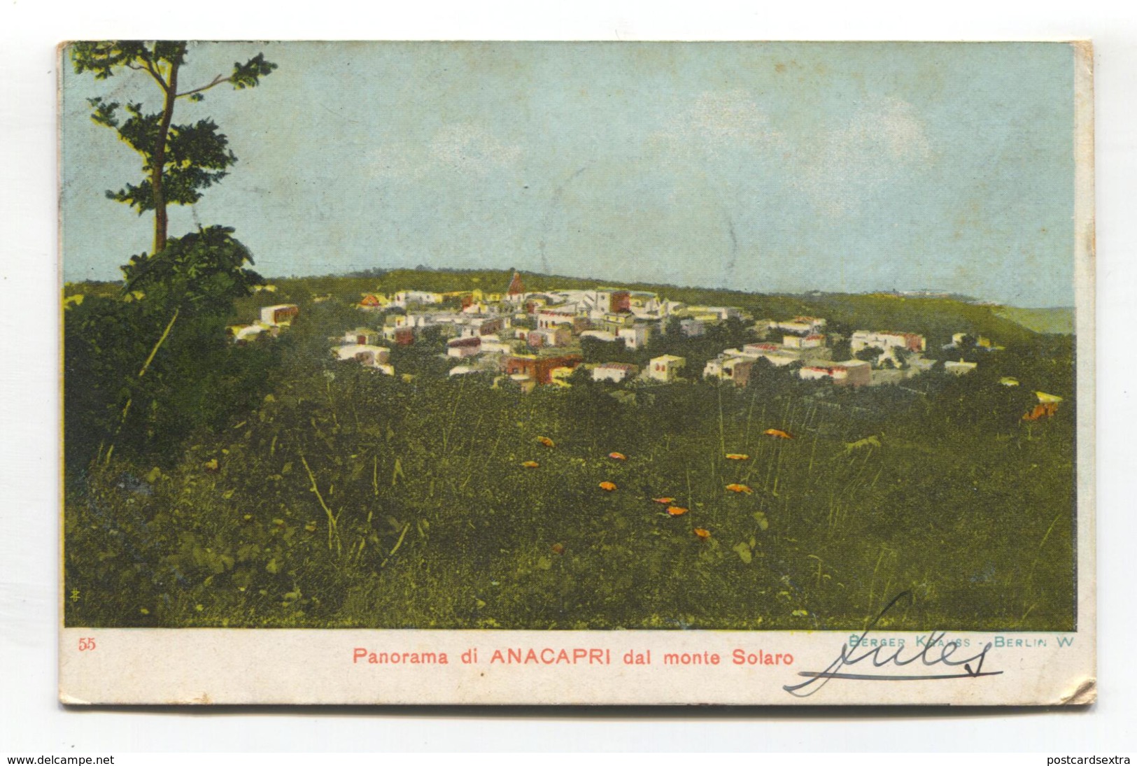 Panorama Di Anacapri Dal Monte Solaro - 1908 Used Postcard - Napoli (Naples)