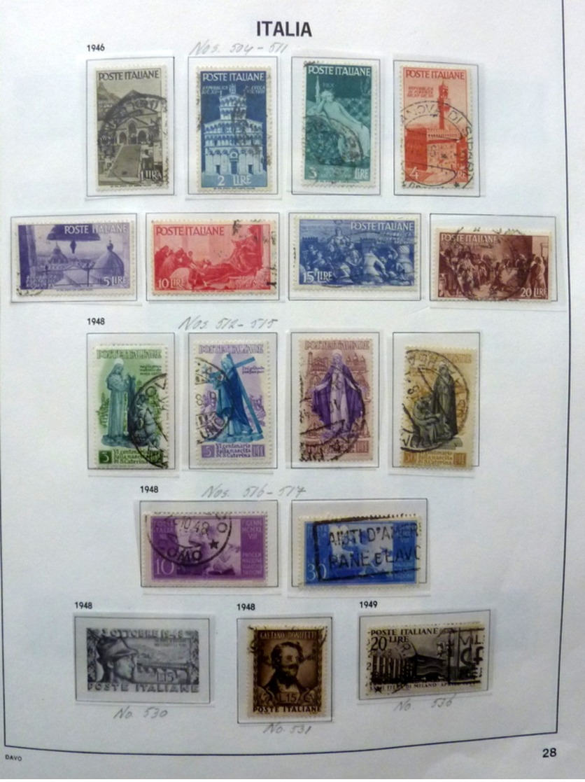 Italië/Italy/Italia Collection 1946-1990 In Davo Binder Used/gebruikt/oblitere - Collezioni (in Album)