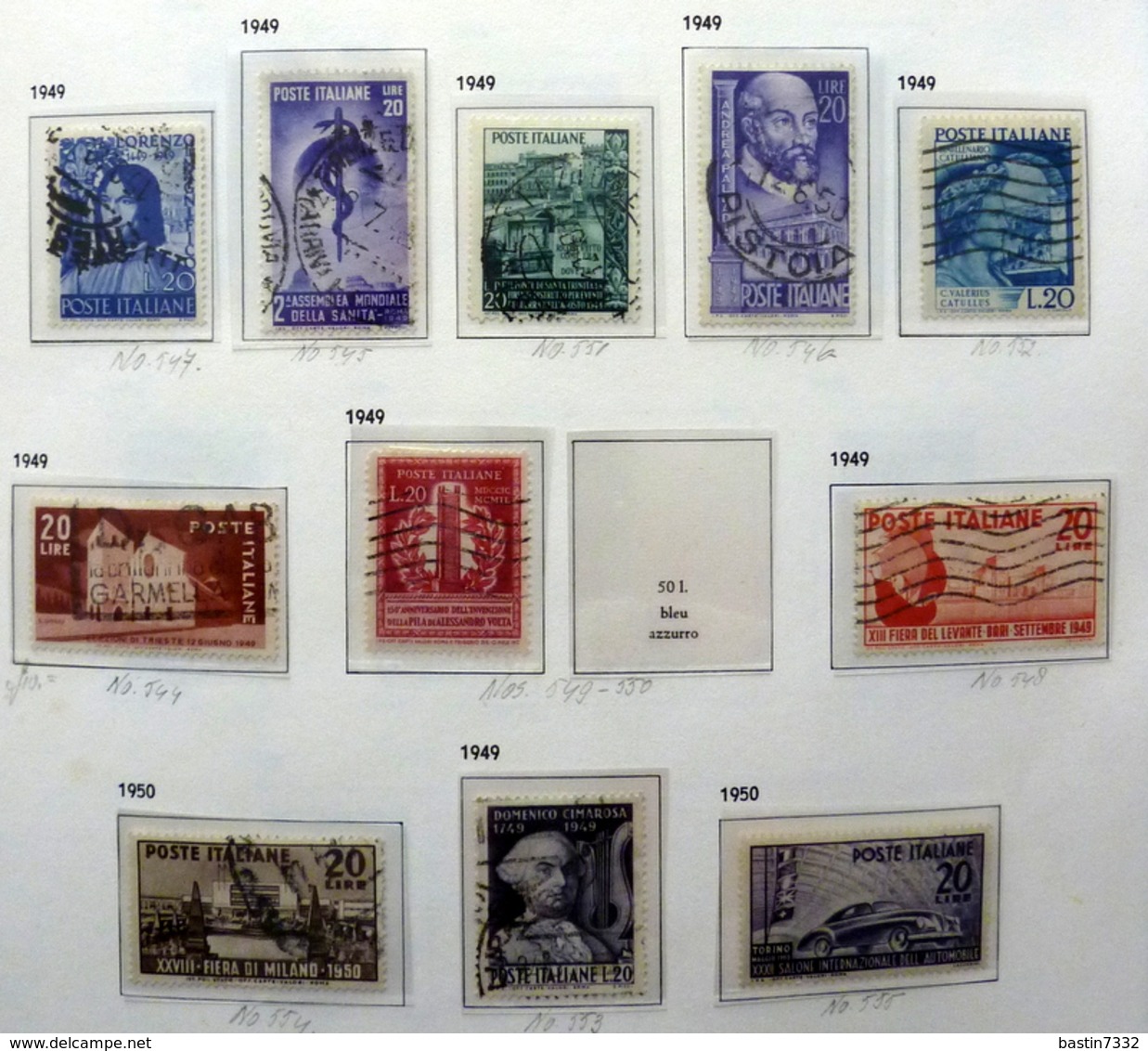 Italië/Italy/Italia Collection 1946-1990 In Davo Binder Used/gebruikt/oblitere - Collections (with Albums)