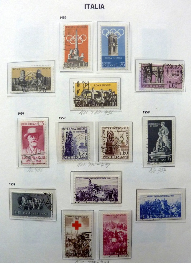 Italië/Italy/Italia collection 1946-1990 in Davo binder used/gebruikt/oblitere