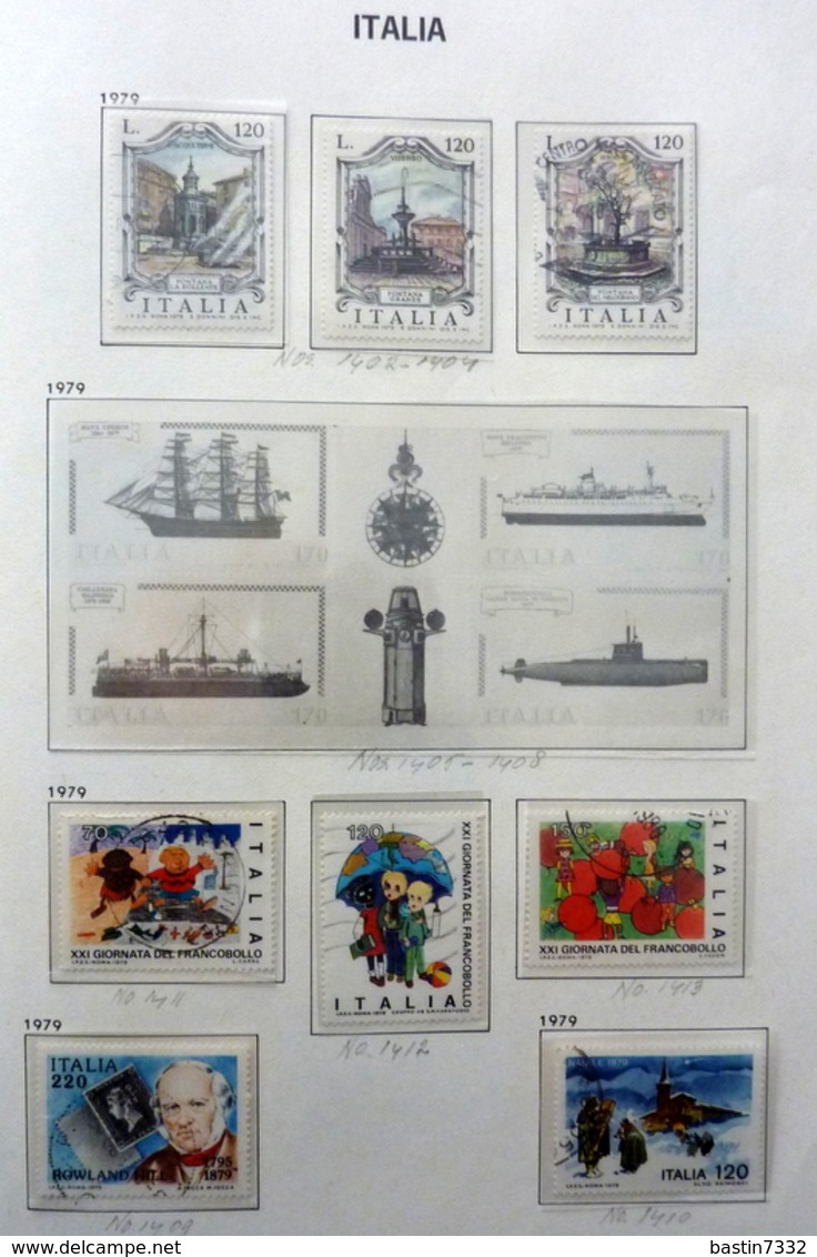 Italië/Italy/Italia collection 1946-1990 in Davo binder used/gebruikt/oblitere