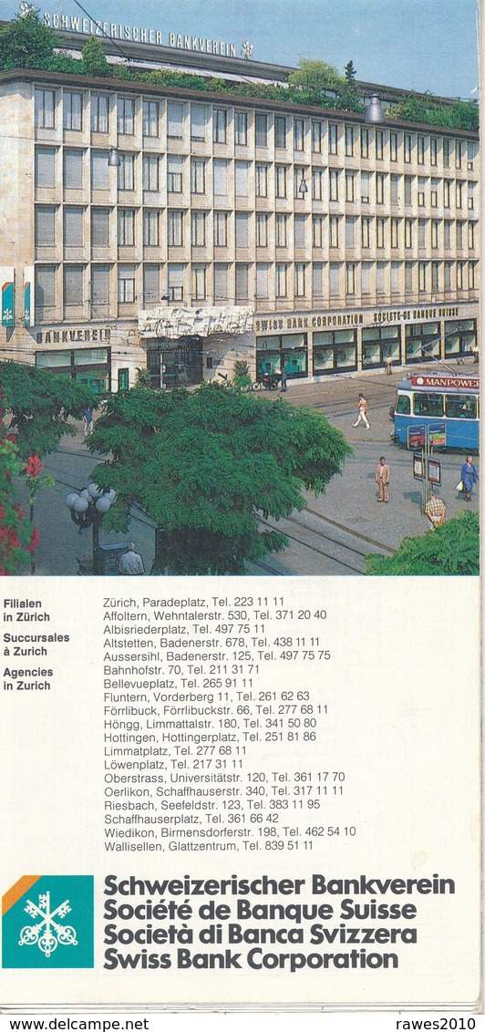 Schweiz Zürich Stadtplan Schweizerischer Bankenverein - Paris