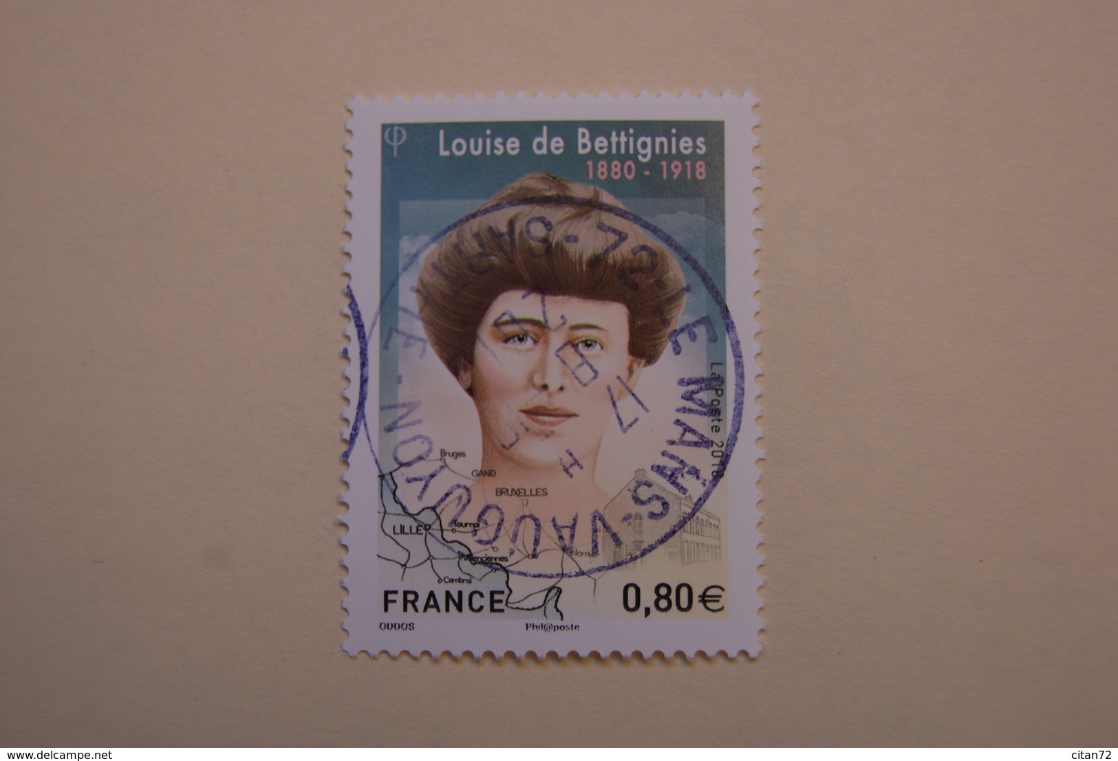 FRANCE 2018    Louise DE BELTIGNIES 1880-1918  Beau Cachet  Rond Sur Timbre Neuf - Oblitérés