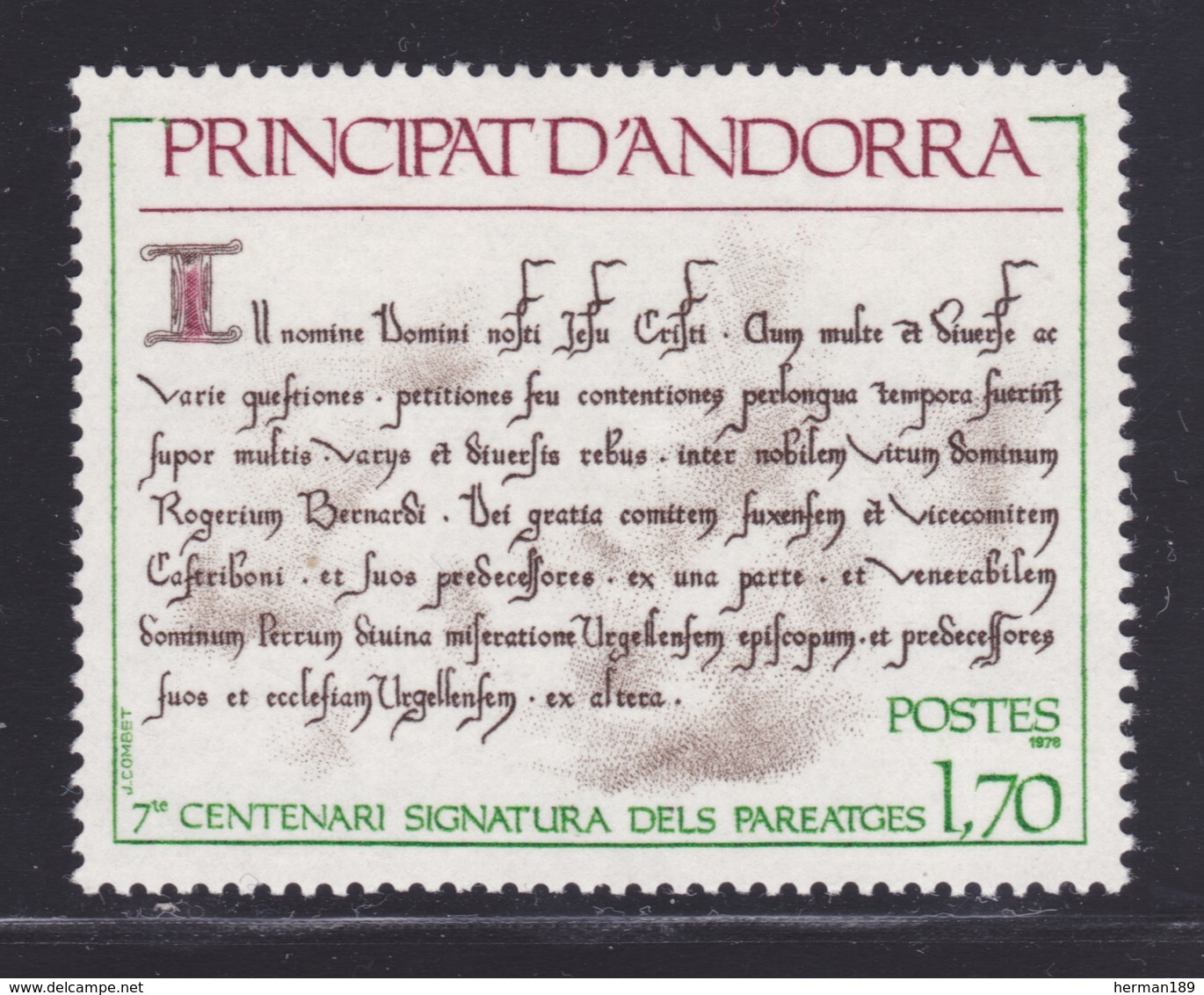 ANDORRE N°  273 ** MNH Neuf Sans Charnière, TB (D7680) Signature Des Paréages - Ungebraucht