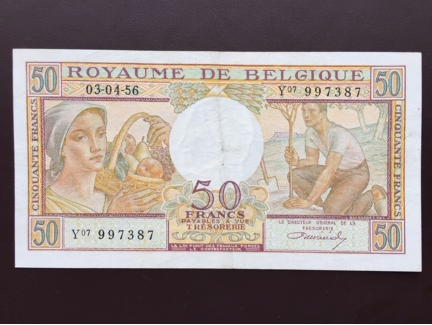 BELGIUM P133B 50 FRANCS 03.04.1956 VF+ - Otros & Sin Clasificación