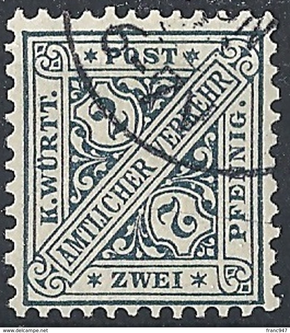 Württemberg, 1896 OFFICIAL 2pf Sl Gray, Unwmk. # Michel 214 - Scott O94 - Yvert S15 USED - Sonstige & Ohne Zuordnung