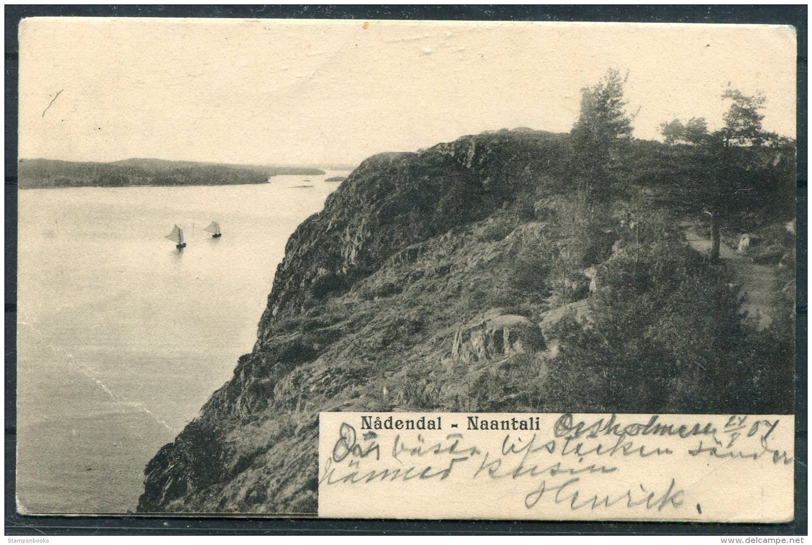 1907 Finland Nadendal Naantali Postcard. 429 Numeral, Inga - Helsingfors - Covers & Documents