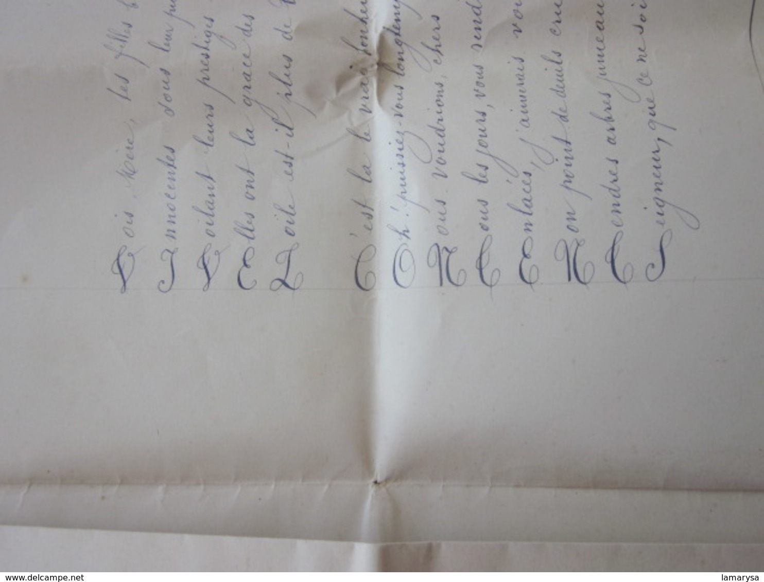 Manuscrit 3-10-1880 Fabuleux Poèmes Discours de Mariage Désiré Chabert/Thérèse Michel--Marseille