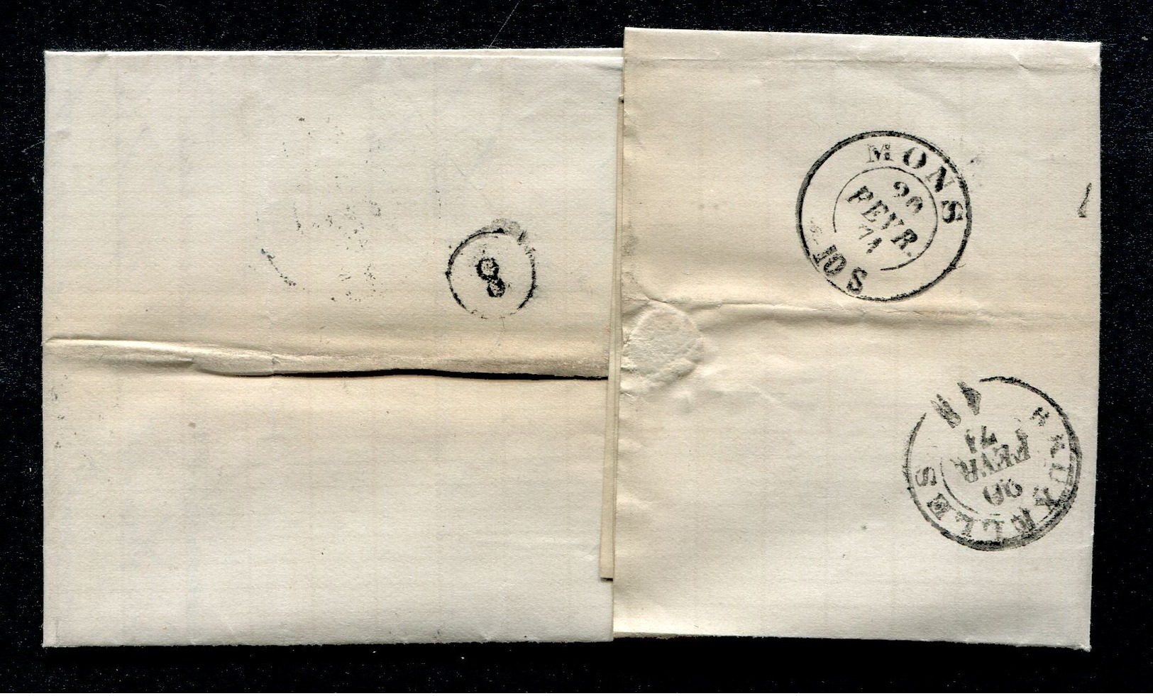 L.211 - LEDE Sur 10c (cob 30) - Lettre Vers MONS (1871) - Boite L Non Déterminée - Postmarks - Points