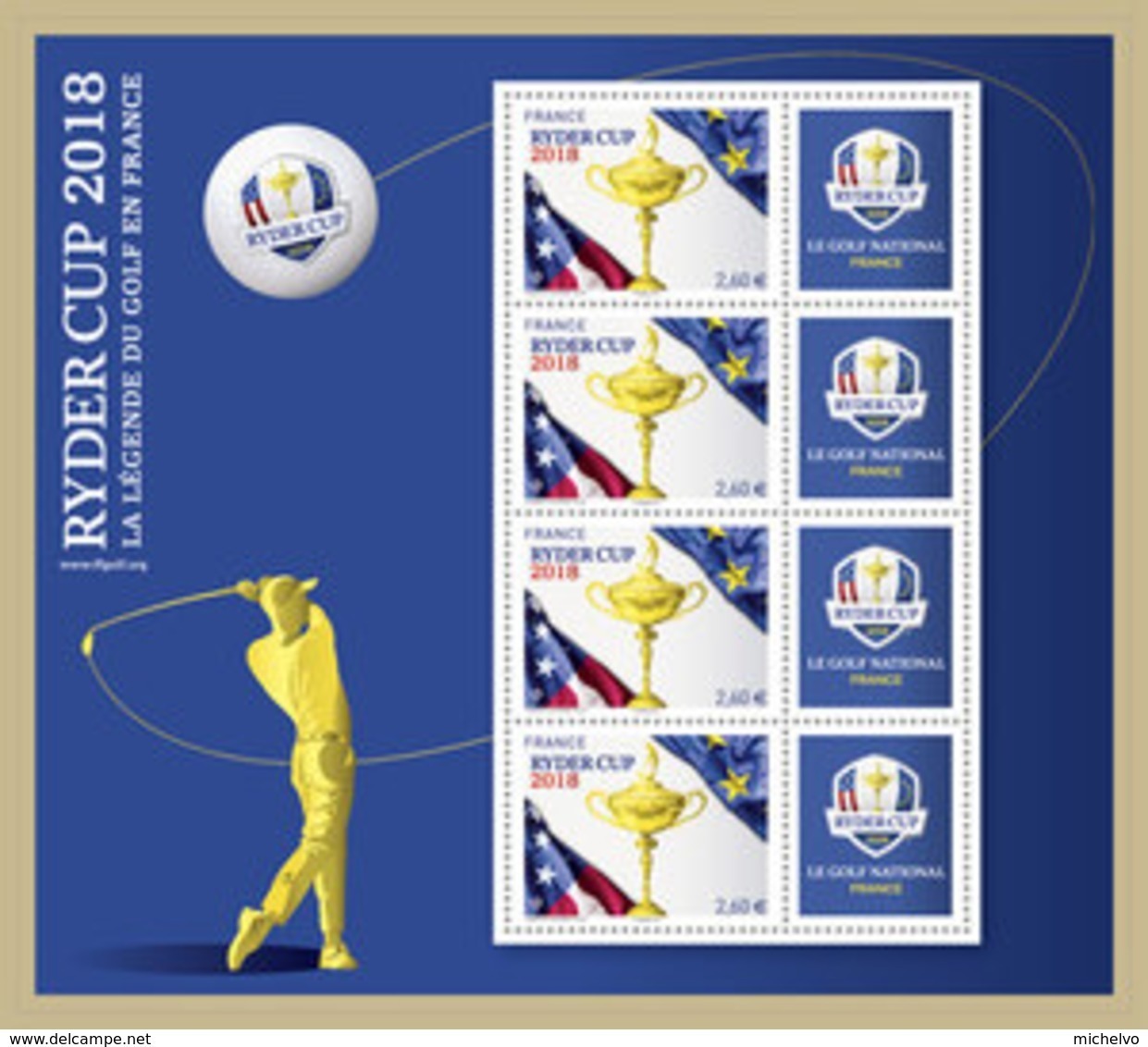 France 2018 - Yv N° 142B ** - La Ryder Cup (Fond Bleu) 142 - Unused Stamps