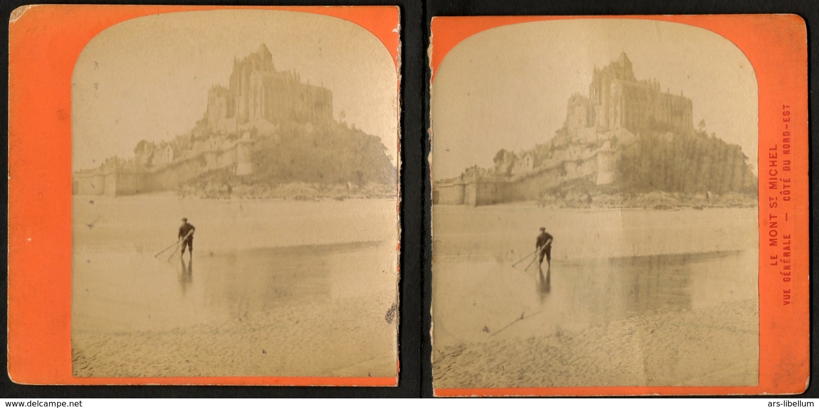 Stereoview Photographs / Stereoview Card / France / Mont Saint-Michel / Vue Générale / Côté Du Nord-est / Broken - Visionneuses Stéréoscopiques