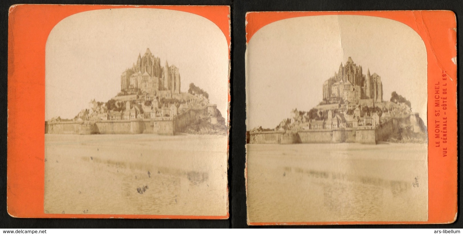 Stereoview Photographs / Stereoview Card / France / Mont Saint-Michel / Vue Générale / Côté Du Nord-est / Broken - Stereoscoopen