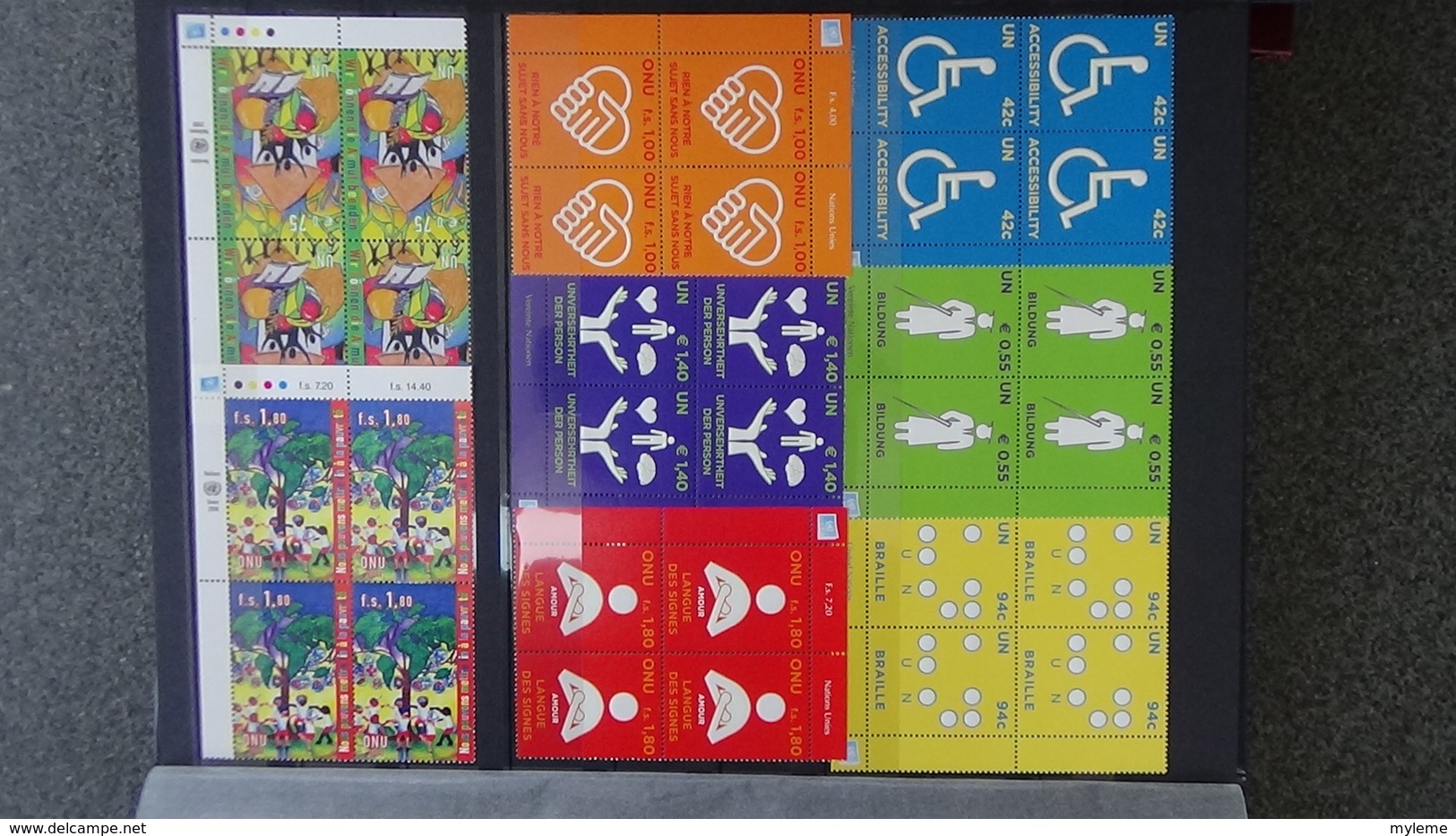 Dispersion d'une grosse collection timbres et blocs ** Nations Unies tous bureaux. Superbe !!!