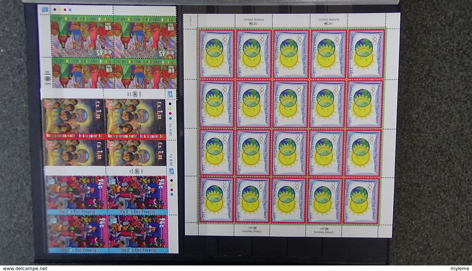 Dispersion d'une grosse collection timbres et blocs ** Nations Unies tous bureaux. Superbe !!!