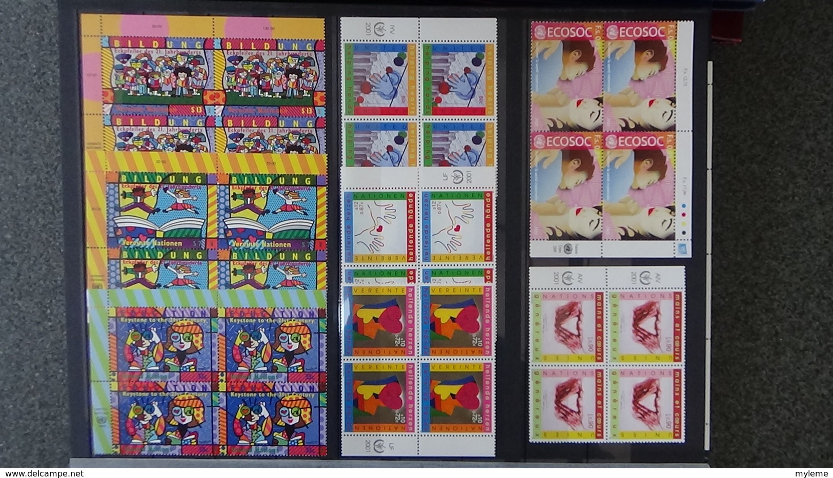 Dispersion d'une grosse collection timbres et blocs ** Nations Unies tous bureaux. Superbe !!!