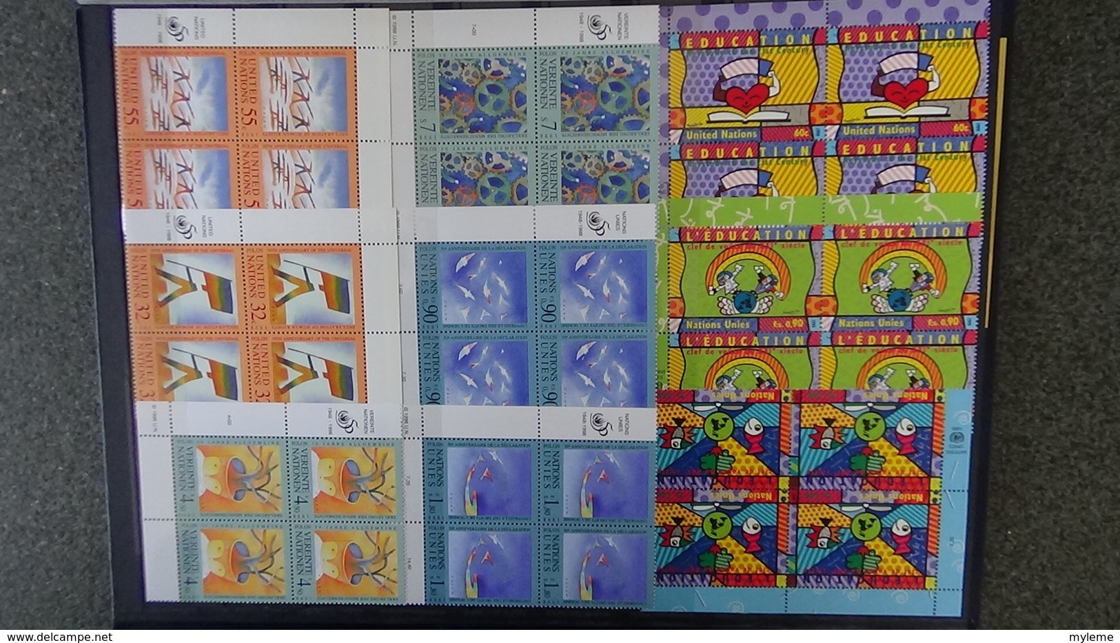 Dispersion d'une grosse collection timbres et blocs ** Nations Unies tous bureaux. Superbe !!!