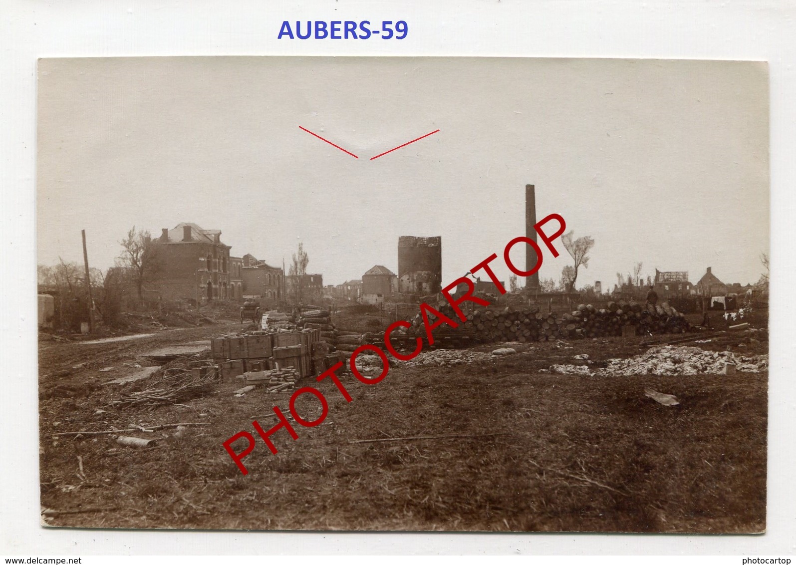 AUBERS-PHOTO Allemande Comme CP-Guerre14-18-1WK-France-59- - Autres & Non Classés