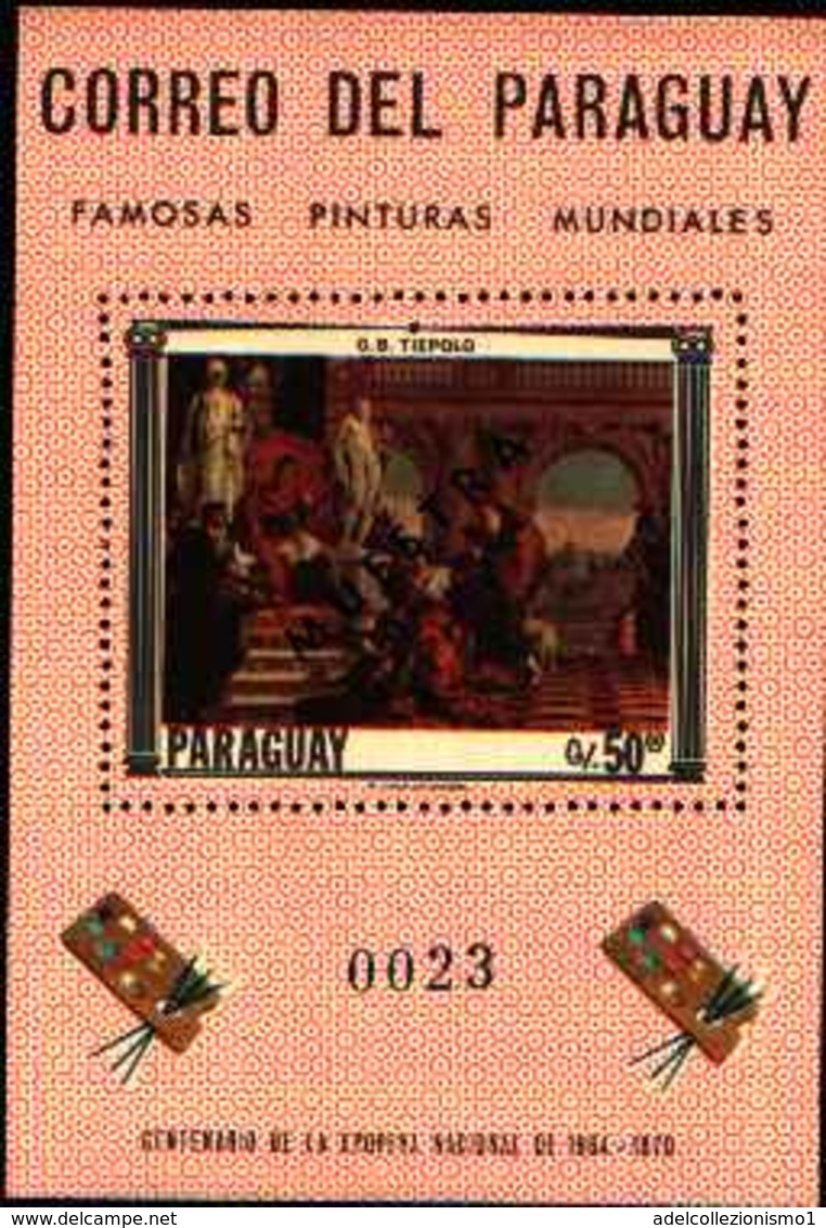 72488)  PARAGUAY  - BF - Cent. Epopea Nazionale-quadro Di Tiepolo -muestra-saggio-mnh**-dentellato - Paraguay