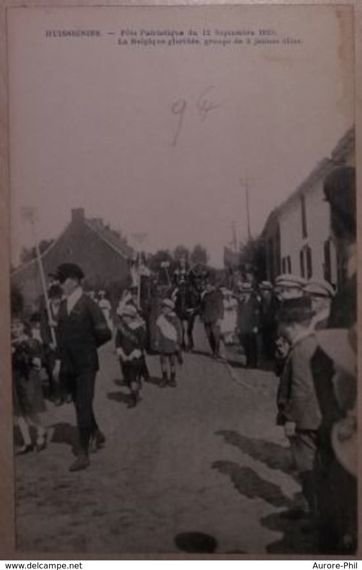 Huissignies Fête Patriotique Du 12 Septembre 1920  La Belgique Groupe De 3 Jeunes Filles - Chièvres