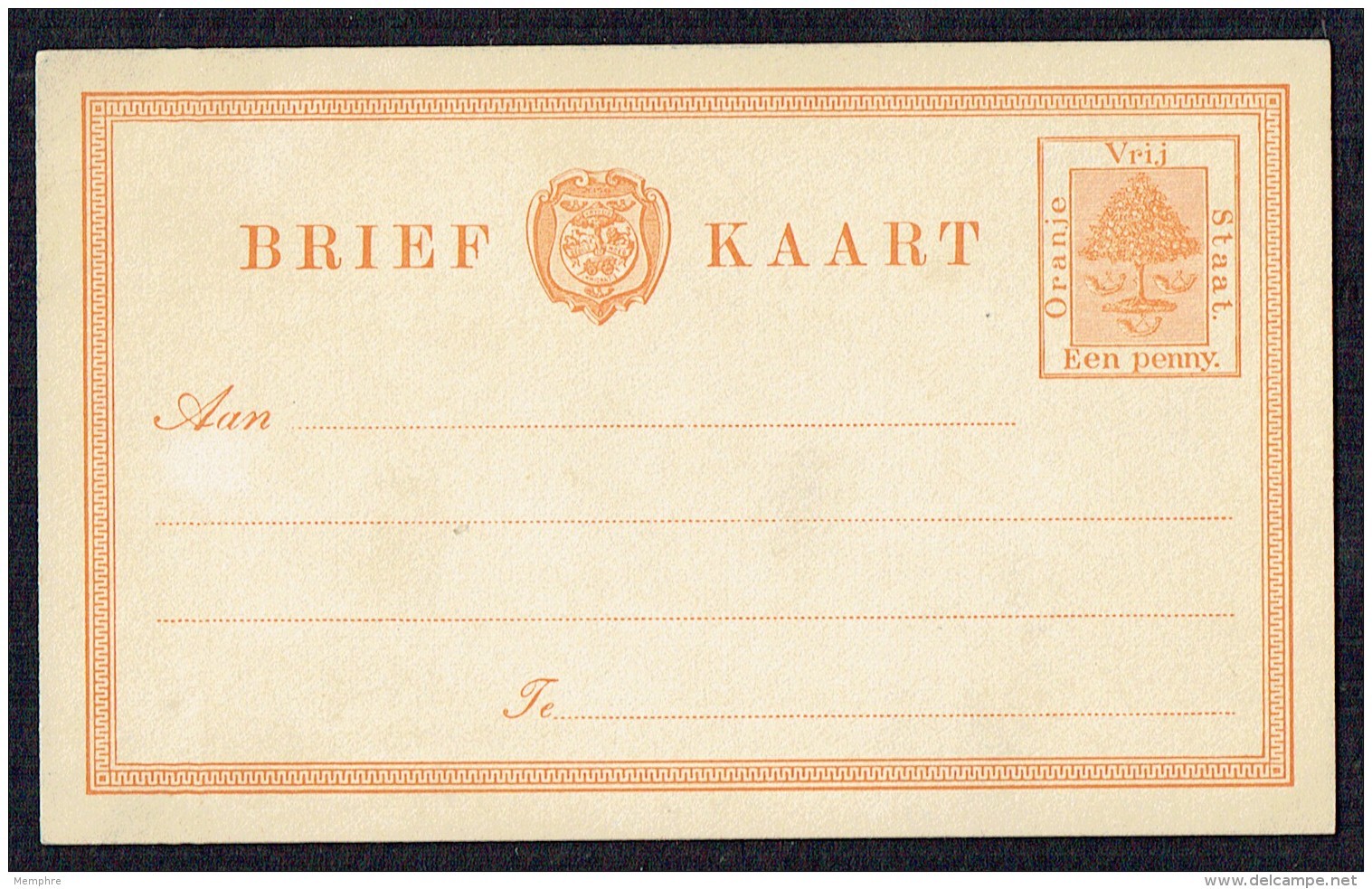 1884- One Penny Postcard - Unused - Oranje-Freistaat (1868-1909)