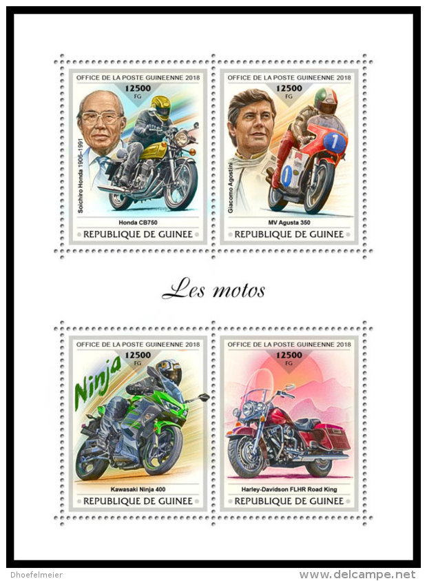 GUINEA REP. 2018 MNH** Motorcycles Motorräder Motos M/S - IMPERFORATED - DH1839 - Moto