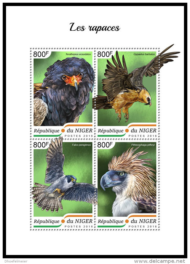 NIGER 2018 MNH** Birds Of Prey Greifvögel Rapaces M/S - OFFICIAL ISSUE - DH1839 - Arends & Roofvogels