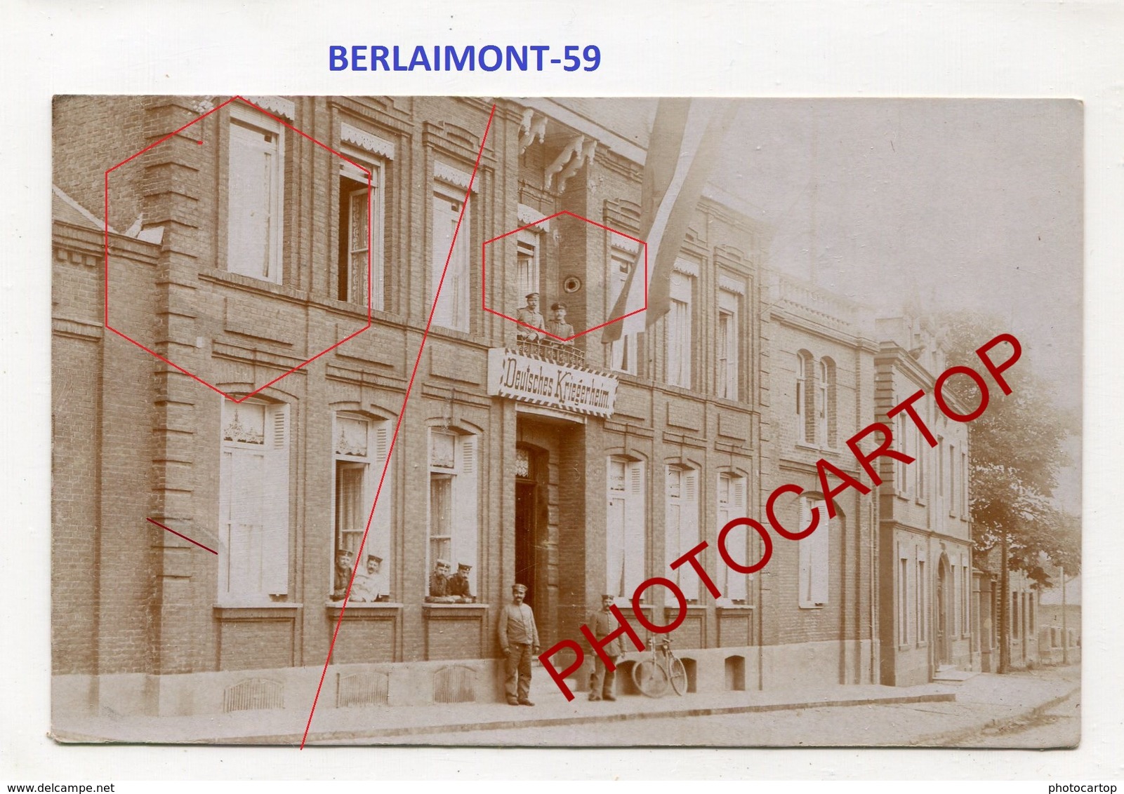 BERLAIMONT-Foyer Du Combattant-CARTE PHOTO Allemande-Guerre14-18-1WK-France-59-Militaria-Feldpost 32- - Berlaimont