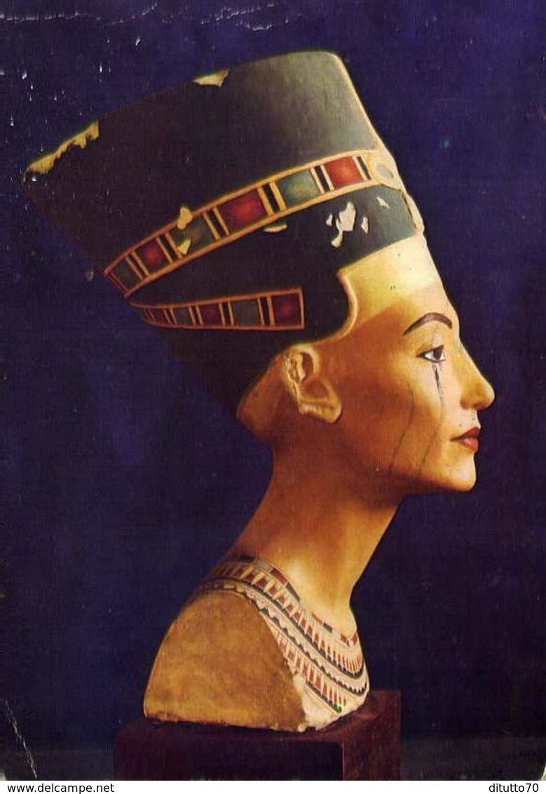 Painted Limestone Bust Of Queen Nefertiti - Formato Grande Viaggiata – E 7 - Non Classificati