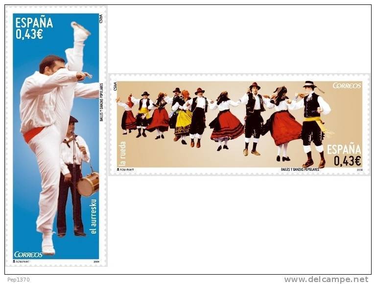 ESPAÑA 2009 - BAILES Y DANZAS POPULARES - La Rueda Y El Aurresku. - Edifil Nº 4492-4493 - Nuovi