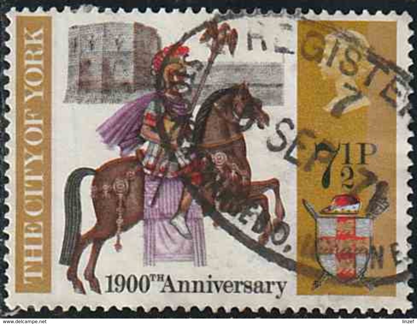 GB 1971 Yv. N°644 - 7p1/2 Fondation De La Cité De York - Oblitéré - Oblitérés