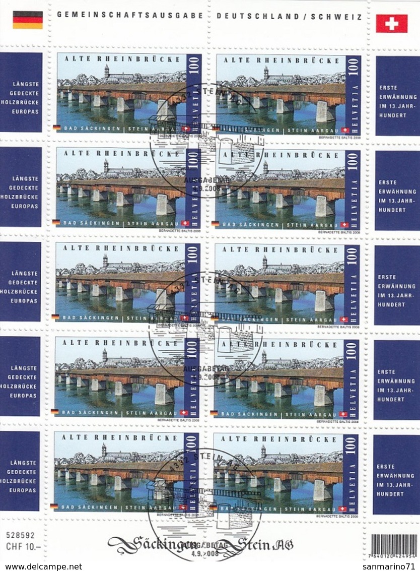 SWITZERLAND 2068,used,bridges - Blocs & Feuillets