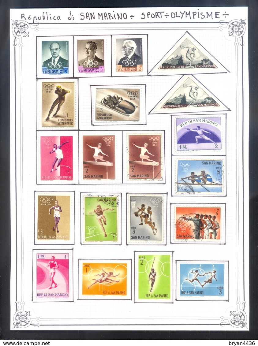 SAINT MARIN - TIMBRES - THEMES; SPORT - OLYMPISME - Verzamelingen & Reeksen