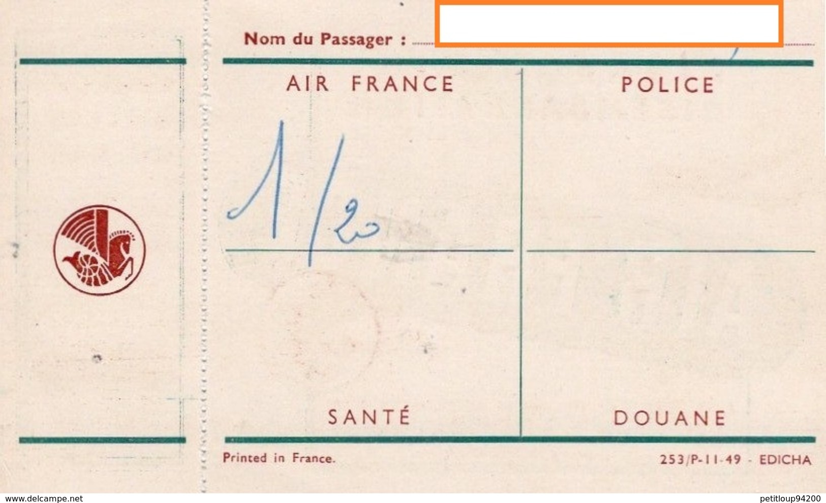 AIR FRANCE Carte De Débarquement & Coupon D'Accès Au Car - Carte D'imbarco