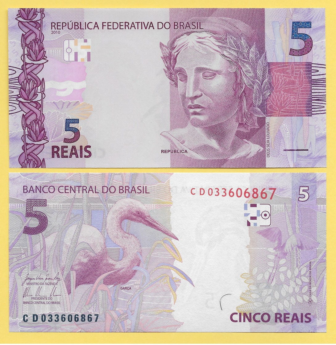 Brazil 5 Reais P-253b 2010 UNC - Brésil