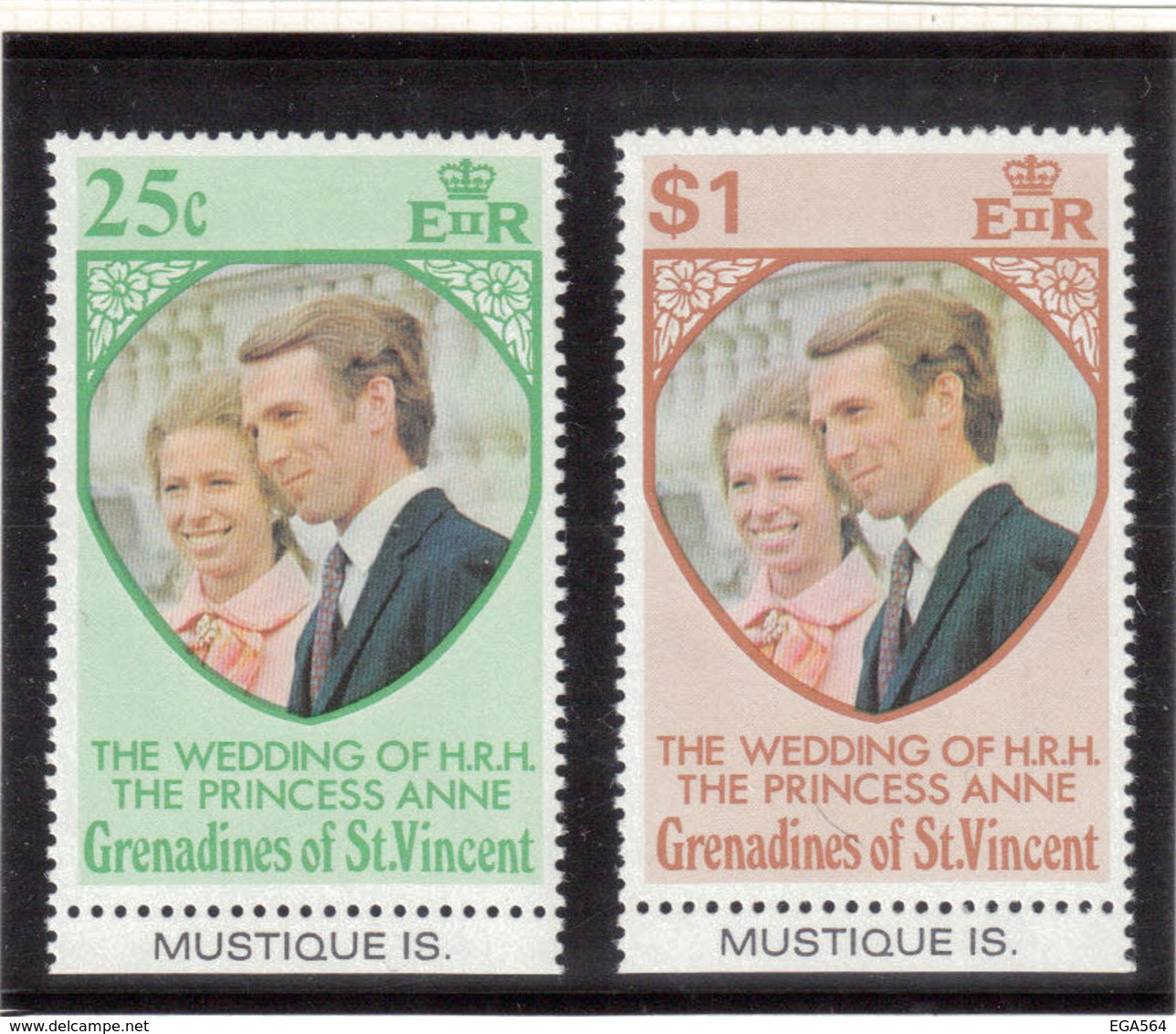 V9 - Saint Vincent Et Grenadines - 1 Et 2 ** MNH De 1973 - Mariage De La Princesse Anne. - St.Vincent & Grenadines