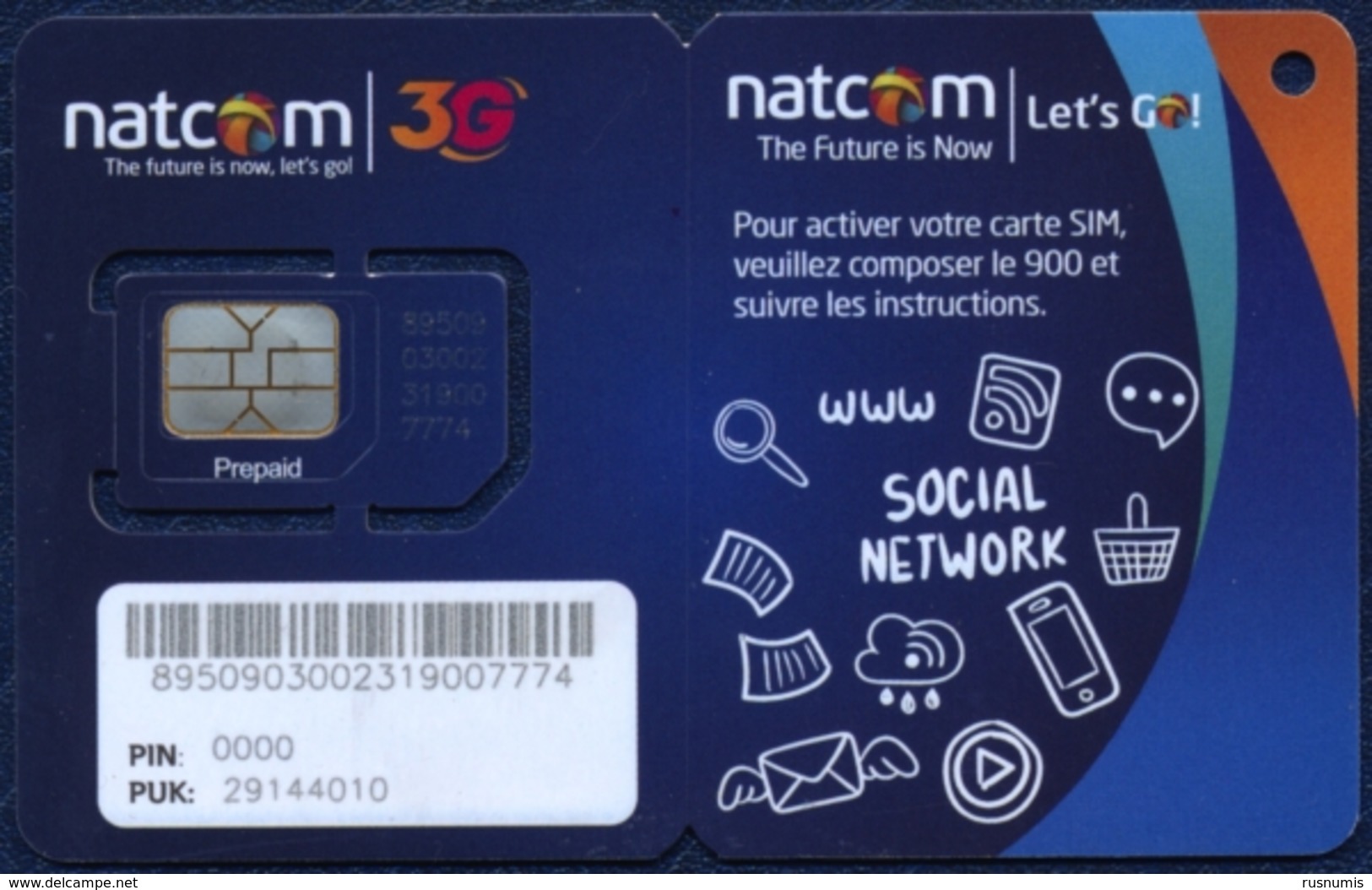 HAITI NATCOM GSM (SIM) CARD BLUE MINT UNUSED - Haiti