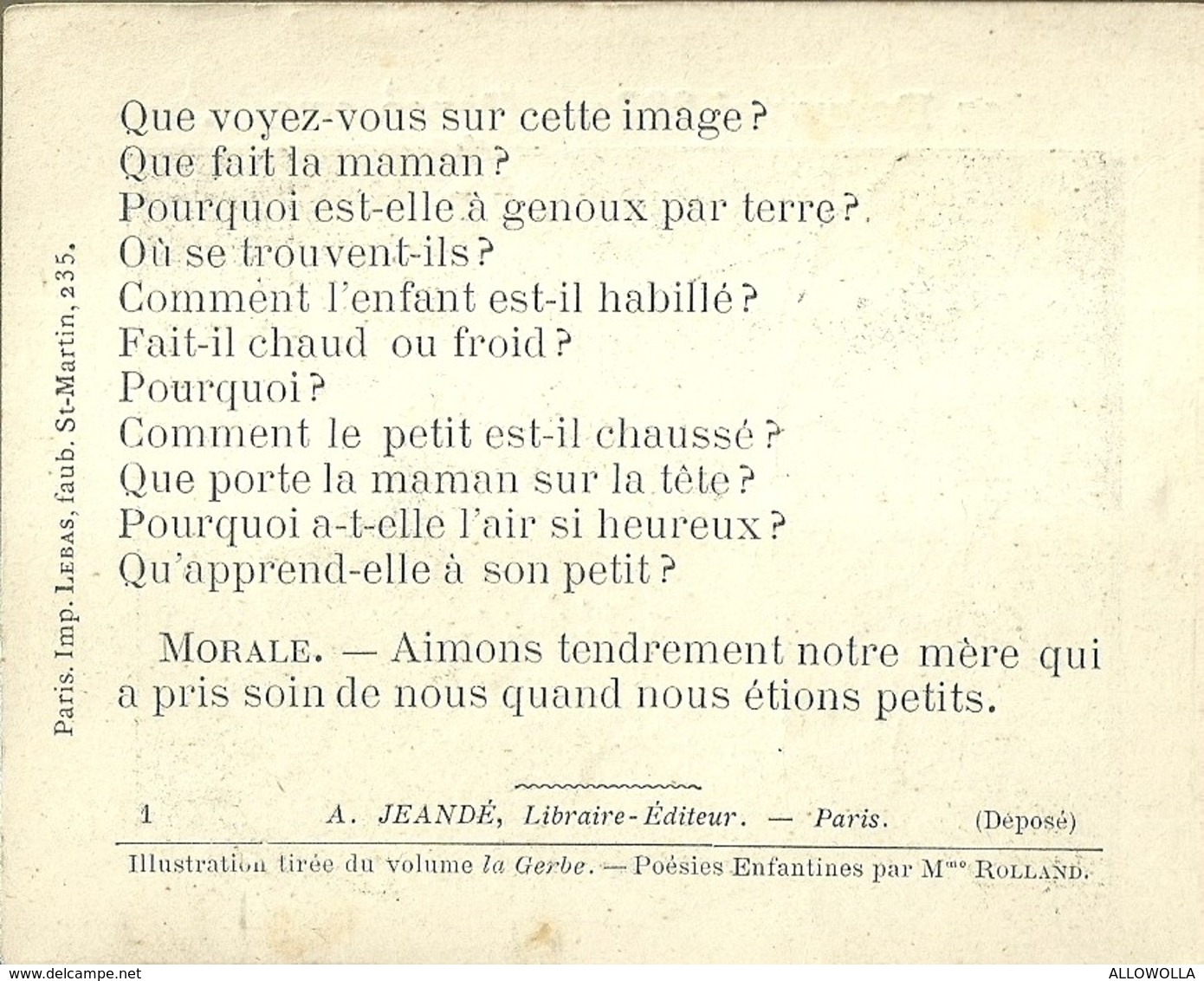 1387 " LES POURQUOI ??? ..... PARCE QUE ..... " FIGURINA DIDATTICA FRANCESE  ORIGINALE - 0-6 Jaar