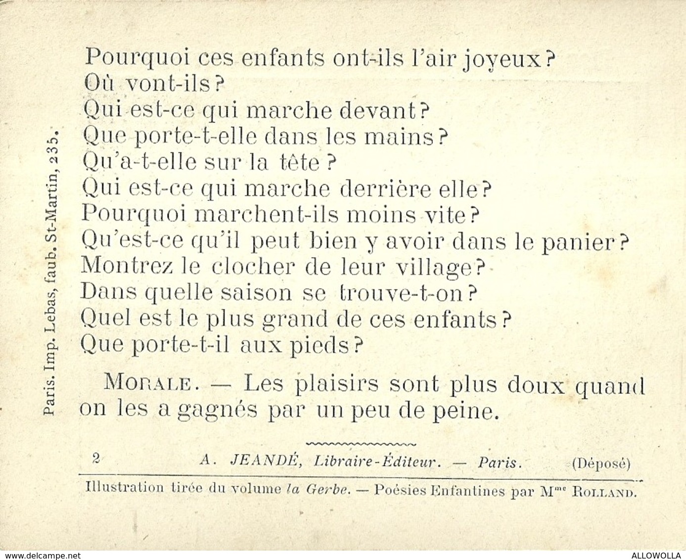 1388 " LES POURQUOI ??? ..... PARCE QUE ..... " FIGURINA DIDATTICA FRANCESE  ORIGINALE - 0-6 Years Old