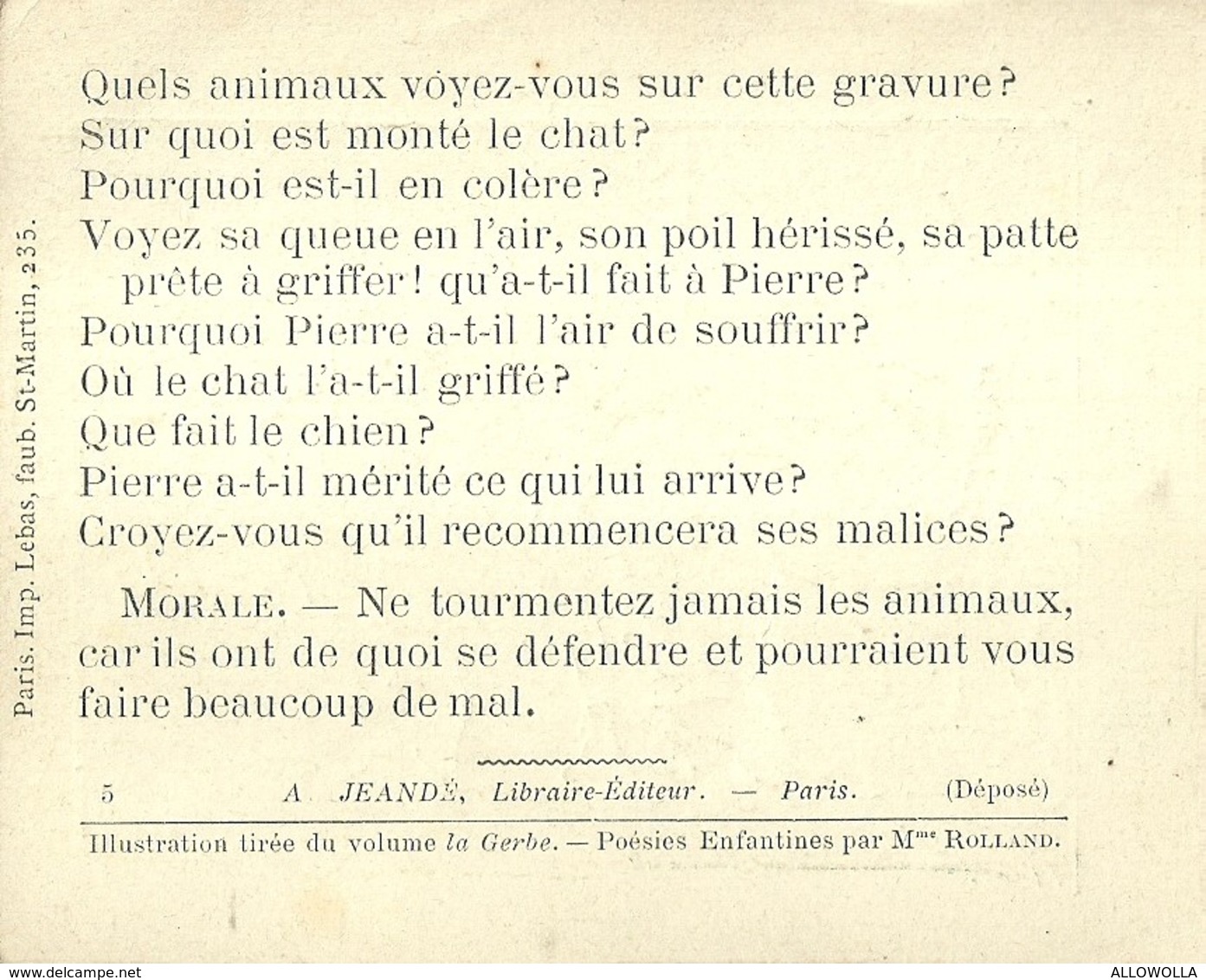 1389 " LES POURQUOI ??? ..... PARCE QUE ..... " FIGURINA DIDATTICA FRANCESE  ORIGINALE - 0-6 Years Old